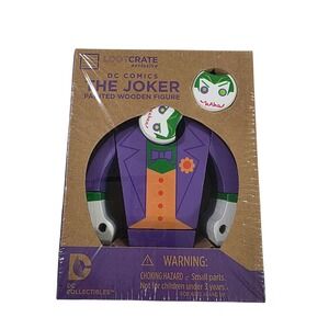 Loot Crate DC Comics The Joker Painted Wooden Figure Exclusive DC Collectibles